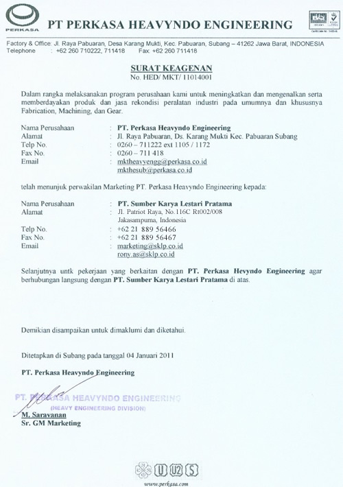 Perkasa Heavyndo certification